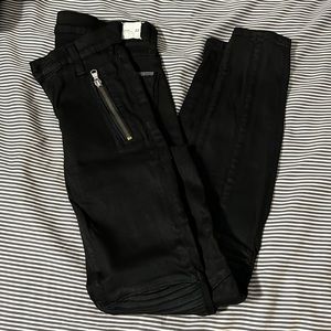23 Hudson Black Moto Jeans